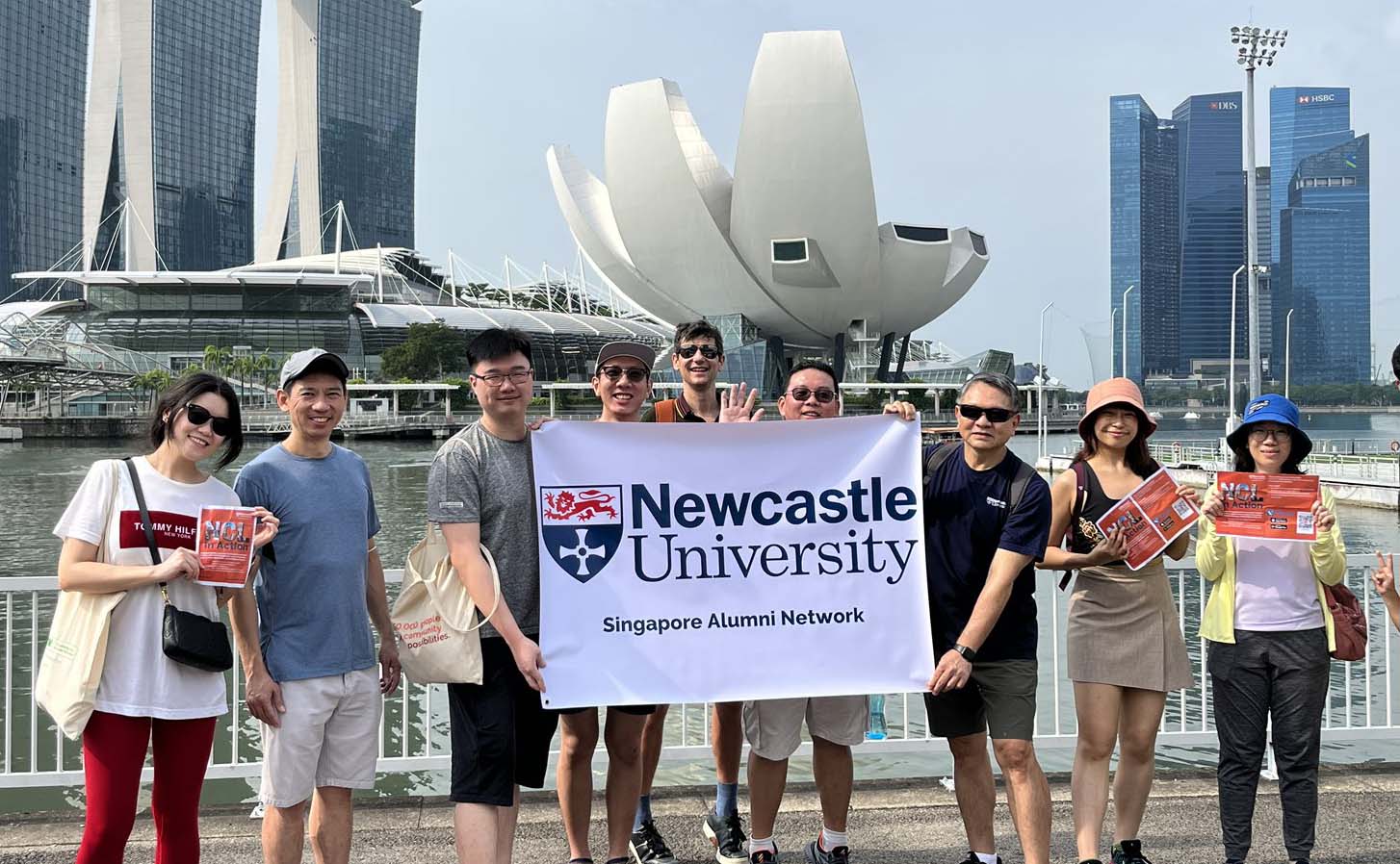 Five members of the Newcastle University Singapore Alumni Network smiling at the camera at a recent event.